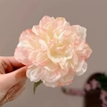 Pince à cheveux fleur en organza avec dégradé de rose et blanc aux pétales multicouches - 1# Rose-10cm