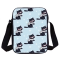 Cute cartoon black cat school bag with blue snowflake pattern for kids - Light Blue Scarf Black Cat