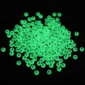 Glow-in-the-dark green acrylic round bead with letter F for DIY jewelry crafting - Letter F / Luminous Green