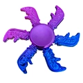 Six-blade fidget spinner with purple and blue gradient metallic finish on white background - Gradient Dazzling Azure Dragon Blade