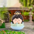 Creative Chinese style tumbler figurine Jinghong model with orange flower headpiece - Large-Jinghong Style
