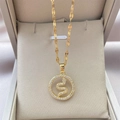Dettaglio della collana con serpente in oro 18K e zirconi in confezione regalo - 0624-Serpente Cavo Circolare d'Oro