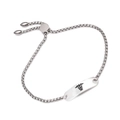 Adjustable stainless steel medical alert box chain bracelet with silver finish - Thick Chain Medical Alert