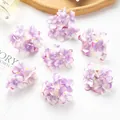 Handmade gradient purple silk hydrangea flower heads for DIY hair accessories and decor - White Purple