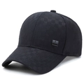 Gorra de béisbol negra para hombre con textura de tablero y placa de RPG FASHION - Ajustable / Azul marino