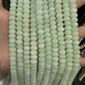 Strand of light green translucent abacus beads in polished natural stone for DIY jewelry - Light Green / 5*8mm (approx. 73 pcs/strand)