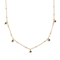 Collana in acciaio inossidabile placcata oro 18K con eleganti perle in zircone verde - Oro con zirconia verde