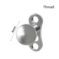 Solid G23 titanium dermal anchor base with a 4mm ball top and internal threading - Curved Disc Style (4mm)