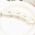 Creamy white matte twist banana hair clip for elegant ponytail styling and secure grip - White