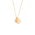 Collar de estrella de mar dorada con colgante de concha rosa natural en cadena fina - Estilo Concha