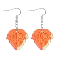 Maple leaf earrings in orange and red resin with detailed leaf veins for Thanksgiving - Gradient Maple Leaf