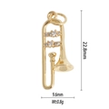 Detailed view of a gold-tone letter pendant with clear crystals, 22.8mm height - Gold Small