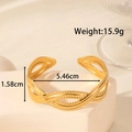 Verstellbares goldenes hohles geflochtenes Manschettenarmband aus Edelstahl mit Maßen - Mehrlagiger Geflochtener Stil (YB-053)