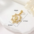 Star-shaped gold pendant with embossed portrait and crystals for DIY jewelry - Star Ray Portrait Style