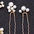 Vintage Baroque pearl hair pins with gold U-shaped wave wire design for bridal styling - Hair Pins (Set of 2) / Gold