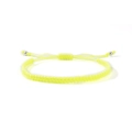 Adjustable neon yellow handmade braided rope bracelet with silver bead accents for men and women - Neon Yellow