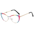 Lunettes œil-de-chat tendance avec monture arc-en-ciel et branches dorées - Monture Arc-en-ciel
