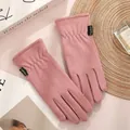 Pink touch screen thermal gloves for women with bow and fleece lining for outdoor winter use - One Size / Women's Black Label Pink
