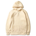 Classic beige hooded sweatshirt with long sleeves and front kangaroo pocket in size M - Khaki