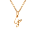 Golden stainless steel necklace featuring a cursive G initial and heart pendant design - Letter G (G-Rose Gold) / Rose Gold