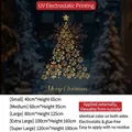 Golden snowflake Christmas tree static window sticker with Merry Christmas text - Small (40x65cm) / Gold