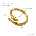 Détails de la bague serpent en acier inoxydable plaqué or 18 carats avec zircon - Forme de serpent avec zircon (S-R184)