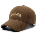 Casquette de baseball marron en tissu gaufré avec broderie Colorado de style décontracté - Réglable / café