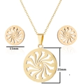 Set gioielli dorati con collana a spirale 25mm e orecchini a lobo 11mm stile moderno - Motivo a Spirale (078) / Oro
