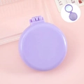 Purple portable folding hairbrush with integrated makeup mirror in a compact round design - Simple Purple Cushion Brush