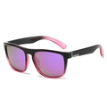 Polarized sports sunglasses with black to pink gradient frame and purple mirrored lenses - Gradient Black Pink Frame Purple Lens