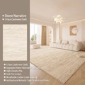 Beige cream-style faux cashmere carpet with water-resistant texture and non-slip backing - 80x160cm / Stone Tale