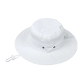 Detail of white kids sun hat with mesh crown and adjustable drawstring for outdoor use - Size 48 (6 Months-2 Years Old) / White