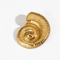 Nautilus shell pendant brooch in polished gold finish with spiral textured detailing - Conch Shape (KX008) / Gold