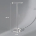 Transparent acrylic T-shaped earring jewelry display stand with hexagonal base 14cm - Ear Hook Model 087 (14cm High)
