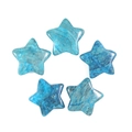 Macro shot of five star-shaped blue quartz stones with smooth polished surface texture - Blue Agate