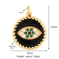 Goldener Böser Blick Anhänger mit schwarzer Emaille und bunten Zirkonia Steinen - Gold Schwarz Hintergrund L296847-G