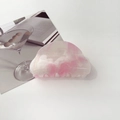 Detail of pink marble resin hair claw clip with shimmering glitter on a white table - 8cm Round Head / Starry Pink