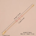 Pink zircon square drop bracelet in gold finish with copper and zircon crystal stones - Three Square Pink Zircons Style (3# Three Square)