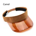 Camel Sonnenschildmütze mit verstellbarem Webband und transparentem braunem Visierrand - Camel
