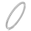 Poliertes silbernes 5mm Perlenarmband aus Edelstahl mit sicherem Verschlussmechanismus - Stahlfarbe