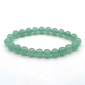 Minimalist 8mm light green beaded bracelet with smooth round translucent stone beads - Green Aventurine