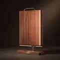 Solid ebony wood cutting board with golden handle, size 40x28x2.6cm and 2.32kg weight - Arc Cutting Board: 40*28*2.5cm
