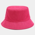 Detalle de gorro de pana rosa con costuras reforzadas y textura suave de tela de alta calidad - M (56-58cm) / Rosa Rojo