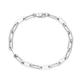 Minimalist S925 sterling silver paperclip chain bracelet in classic silver finish - 4.5mm/20CM / Platinum Plated