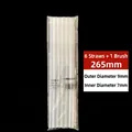 265mm*OD 9mm*ID 7mm (6 PP Straws + 1 Brush)