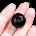 Polierte schwarze Achatperle mit großem Loch für DIY-Schmuckherstellung 18mm - Schwarzer Achat (18mm Loch 5mm)