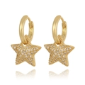 Exquisite 18K gold plated star drop earrings for women with white zircon pave setting - Pentagram Style (CXE1017)