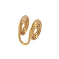 Minimalist gold spiral ear clip with multi-layer plating and non-pierced hoop design - Gold