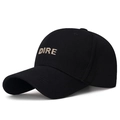 Casquette de baseball noire avec broderie 3D DIRE et visière courbée style décontracté - Réglable / Noir