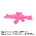 Molde de silicona rosa con forma de rifle para decorar pasteles y chocolate - Estilo 2-Fusil-Rosa
